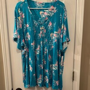 Floral Teal Women's Top